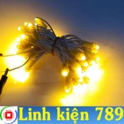 LED F5 LED đúc F5 đế 9mm chống nước 12V vàng chanh cuộn 3m 50 bóng